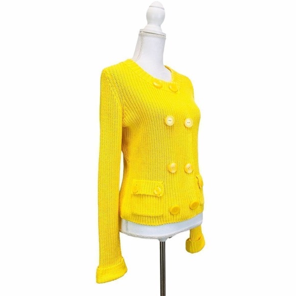 Talbots Yellow 100% Mercerized Cotton Knit Sweater - Picture 4 of 7